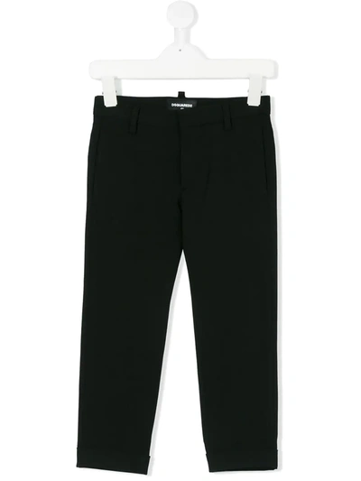 Dsquared2 Kids' Straight-leg Trousers In Black