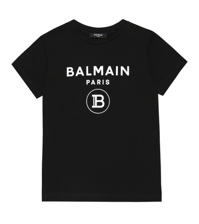 Balmain Kids' Cotton T-shirt In Black