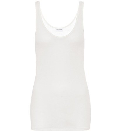 Saint Laurent Jersey Tank Top In White