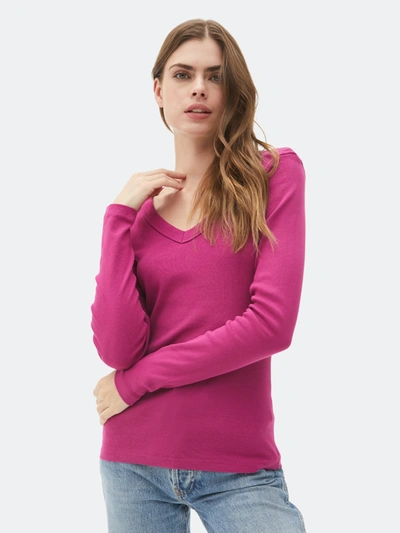 Michael Stars Layla V-neck Tee In Pink
