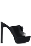 Versace 140mm Medusa Leather Platform Mules In Black