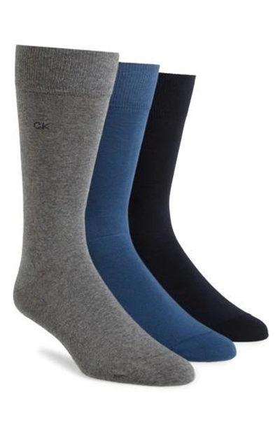 Calvin Klein Assorted 3-pack Socks In Midnight/ Charcoal/ Navy
