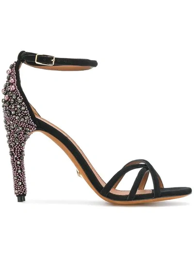 Givenchy Classic Crystal-embellished Suede Sandals In Black