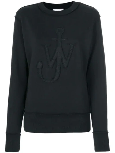 Jw Anderson Inside Out Cotton Sweatshirt In Black