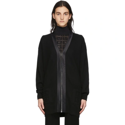 Givenchy Silk Trim Wool & Cashmere Cardigan In Black