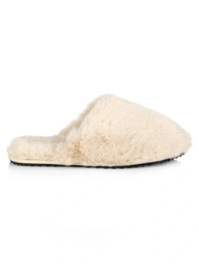 Apparis Melody Faux Fur Slide Slipper In Brown