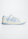 Amiri Skel Textured And Smooth Leather Sneakers In White