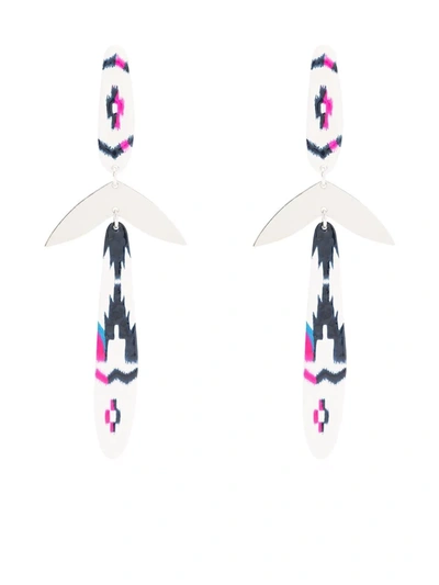 Isabel Marant Geometric-drop Earrings In Blue Silver