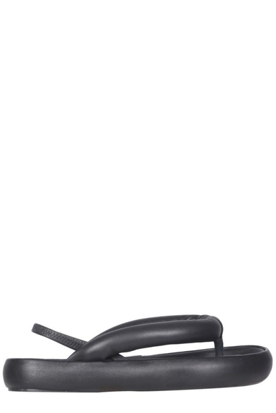 Isabel Marant Orene Padded Leather Flatform Sandals In Black