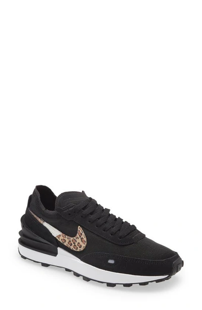 Nike Waffle One Sneakers "black Leopard"