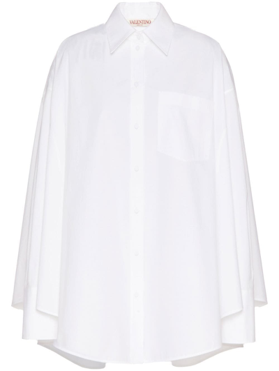 Valentino Cotton-poplin Shirt In White