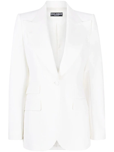 Dolce & Gabbana Peak Lapels Single-breasted Blazer In White
