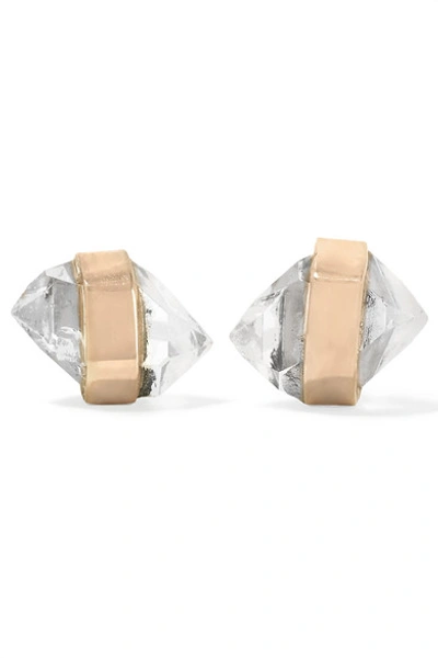 Melissa Joy Manning 14-karat Gold Herkimer Diamond Earrings
