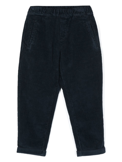 Dondup Kids' Tapered Corduroy Trousers In Blue