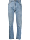 Re/done High-rise Cropped Jeans In Indigo