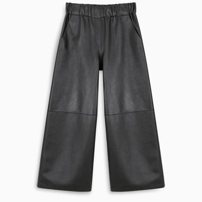 Loewe Black Cropped Trousers In Nappa