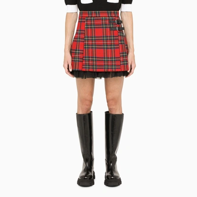 Red Valentino Red Pleated Skirt With Tulle