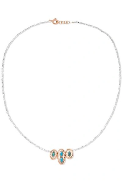 Pascale Monvoisin Montauk N&deg;1 9-karat Rose Gold, Silver, Bakelite And  Turquoise Necklace | ModeSens