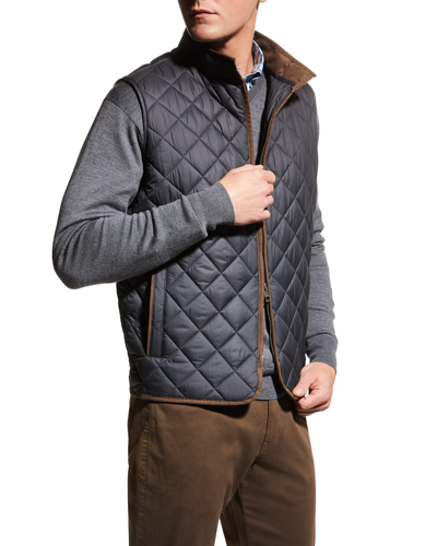 Peter Millar Men's Crown Essex Quilted Vest In Iron