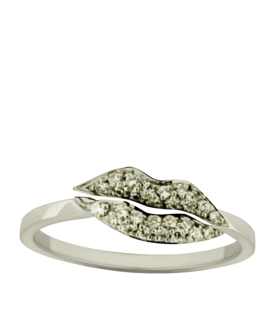 Delfina Delettrez Kiss Me Diamond Ring In Silver