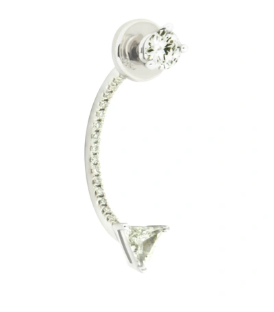 Delfina Delettrez Dot Triangle Earring In Silver