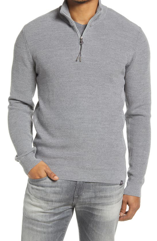 Brax Steffen Feel Good Sportive Quarter Zip Sweater In Platin | ModeSens