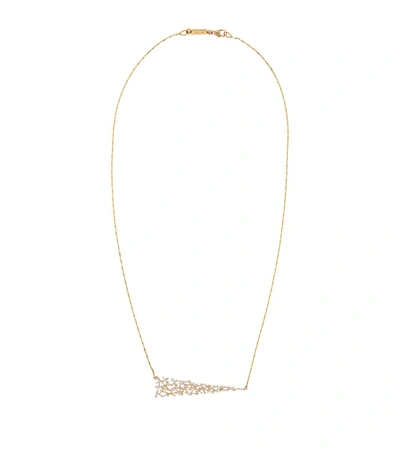 Suzanne Kalan Gold Uneven Diamond Baguette Necklace In White