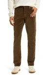 Citizens Of Humanity London Tapered Slim Fit Velveteen Pants In Blackend Taupe