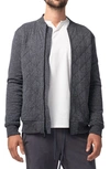 Good Man Brand Mayhair Quilted Bomber Jacket In Charcoal Heather