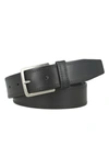 Frye Men's Double Stitched Leather Belt In Black/ Antique Nickel