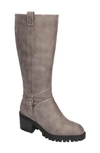 Bella Vita Women's Lorielle Lug Sole Wide Calf Tall Boots Women's Shoes In Gray
