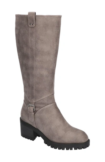 Bella Vita Women's Lorielle Lug Sole Wide Calf Tall Boots Women's Shoes In Grey
