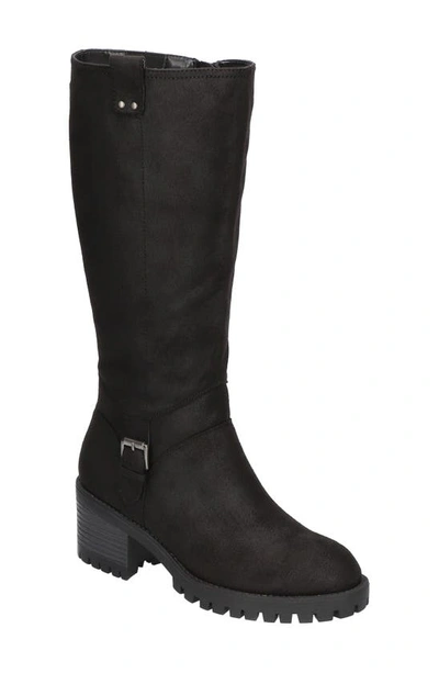 Bella Vita Baina Womens Faux Suede Side Zip Knee-high Boots In Black