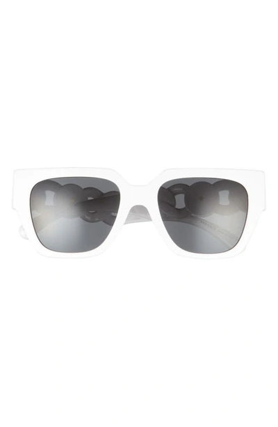 Versace Medusa Coin Square Acetate Sunglasses In White/ Dark Grey