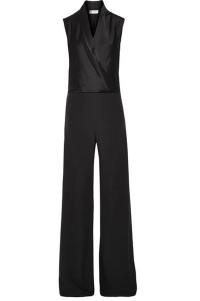 Lanvin Woman Sable Silk-satin And Crepe Jumpsuit Black