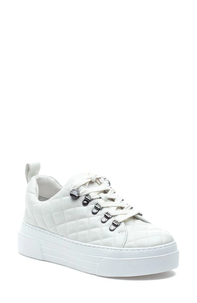 Jslides Aimee Quilted Low-top Sneakers In White Leather Whlw5