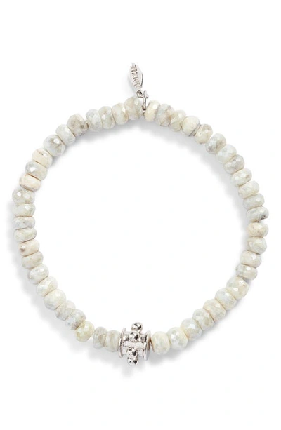 Anzie Bohème Beaded Stone Bracelet In White
