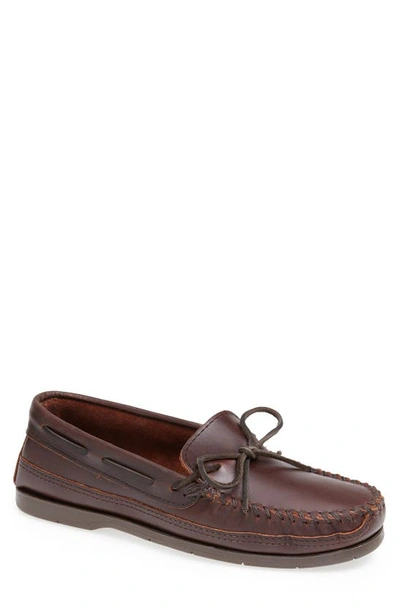 Minnetonka Double Sole Moccasin In Brown