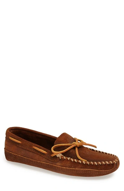 Minnetonka Suede Sole Moccasin In Brown Suede