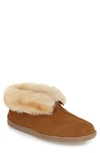 Minnetonka Sheepskin Ankle Boot Slipper Mens Suede Ankle Bootie Slippers In Multi