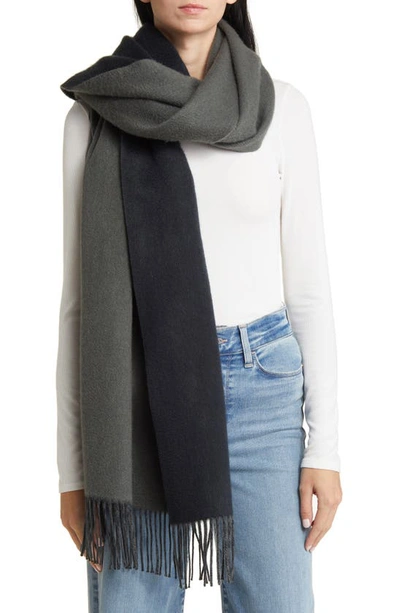 Nordstrom Cashmere Reversible Wrap In Black Combo
