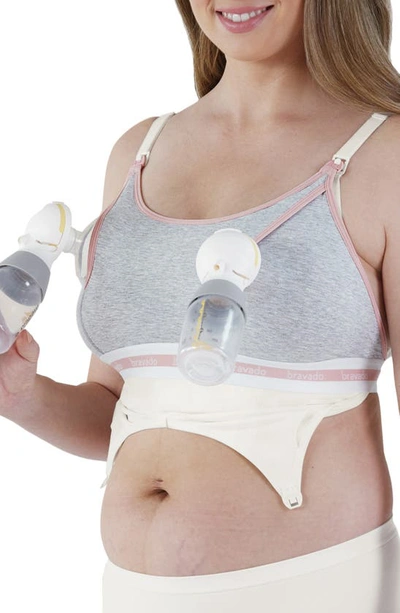 Bravado Designs Women's Clip And Pump Hands Free Nursing Bra Accessories In Dove Heather