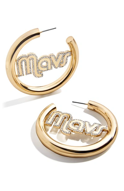 Baublebar Women's Gold Dallas Mavericks Logo Hoop Earrings In Gold-tone