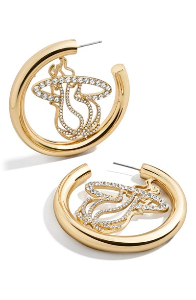 Baublebar Women's Gold Miami Heat Logo Hoop Earrings In Gold-tone