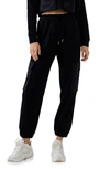 Grey Lab Pocket Loungewear Cotton Joggers In Black