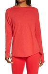 Zella Relaxed Long Sleeve T-shirt In Red Couture