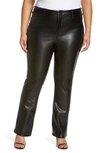 Nydj Sculpt-her Marilyn Faux Leather Straight Leg Pants In Black