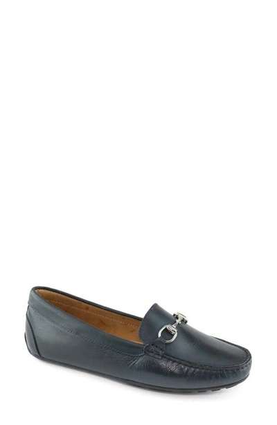 Marc Joseph New York Buckled Leather Loafer In Navy Napa