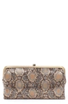 Hobo 'lauren' Leather Double Frame Clutch In Metal Snake