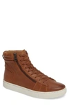 Andrew Marc Remsen Sneaker In Whiskey/ Snow White Leather